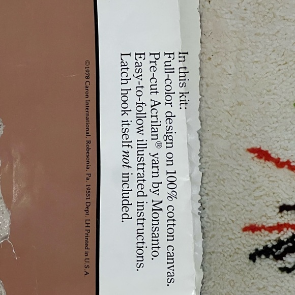 VTG Caron Latch Hook Rug Autumn Fantasy 24"×34" 1978 Almost Complete 1978 MCM - Picture 3 of 16